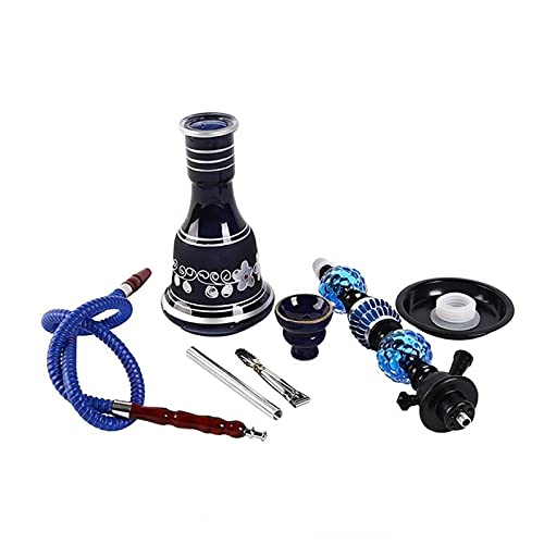 Overvloedi HookahShisha Pfeife Glas Hookah Set mit Keramik Sheesha Schale Metall Kohle Zange Lederschlauch Zubehör…