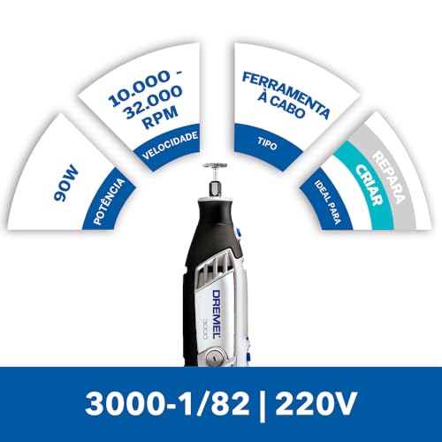 Dremel 3000 Microrretífica com Eixo Flexível e 82 Acessórios 127V - Imagem 6