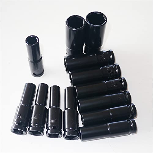 1/2 Inch Drive Deep Impact Socket Set 6-Point Drive Socket Sets 8Mm - 24Mm And 1/2" Ratchet Wrench (14 Pieces) #TOP2