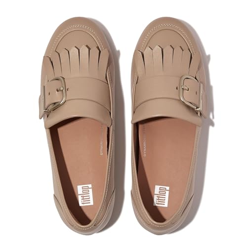 FitFlop Women's Allegro Fringe Buckled Leather Loafers Ballet Flat2