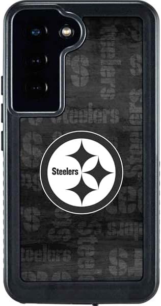 Skinit Waterproof Case Compatible with Samsung Galaxy S23 - Officially Licensed NFL Pittsburgh Steelers Black & White Design