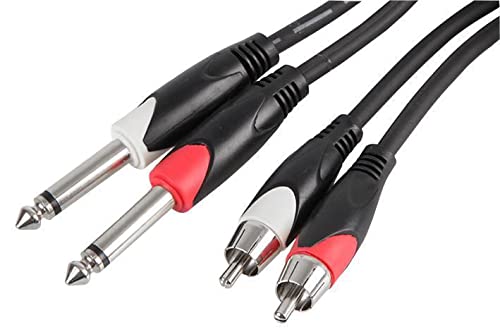 Câble 2 x Phono vers 2 x 6,35 mm Pulse relier table mixage - 2