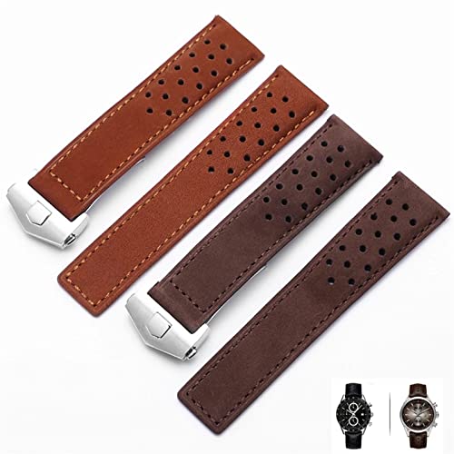 Sangle de montre 20mm en cuir véritable gris avec boucle pliante ergonomique - 4