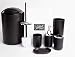Vanilla Brick Bathroom Accessories Set, Soap Dispenser, Toothbrush Holder, Tumbler Cup, Soap Dish, Trash Can, Toilet Brush with Holder, 6 Piece Plastic Bath Gift Set (Black)