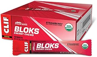 CLIF BLOKS - Energy Chews - Strawberry- Non-GMO - Plant Based Food - Fast Fuel for Cycling and Running-Workout Snack (2.1 Ounce Packet, 18 Count) - (Assortment May Vary)
