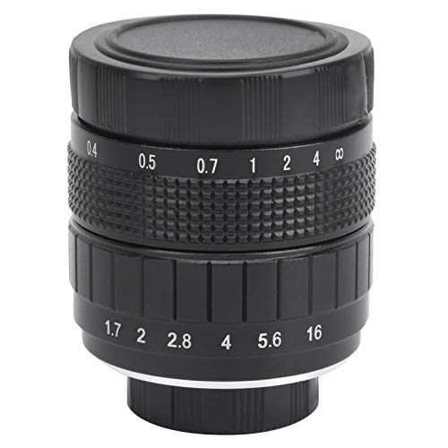 Lente, Lente de Cámara de Teleobjetivo de Vidrio óptico F1.7 Lente con Lente Liviana para Lente de Cámara (Black)