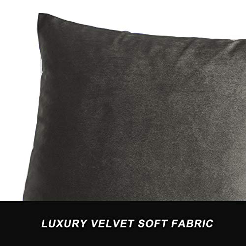 Image of GIGIZAZA Decorative Throw Pillow Covers,24 x 24 Graphite Couch Pillow Covers,Velvet Square Cushion Covers
