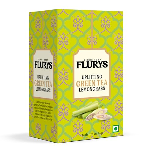 Image of Flurys Green Tea Lemongrass I Refreshing Detox Green Tea Blend with Natural Lemongrass | Antioxidant-Rich Wellness | 25 Tea Bags