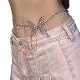 フォートゲート バタフライタッセルウエストチェーンジュエリー。エレガントなバタフライペンダントウエストチェーンジュエリー。女性用。タッセルディテールウエストチェーン付き。