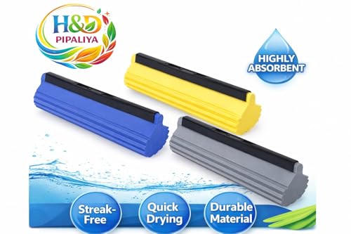 Image of Sponge Mop Head Refill Super Absorbent and PVA Foam Rubber Roller Foldable Sponge Foam Mop Replacement for Home Kitchen Floor Cleaning (Multicolor)(1 pcs)