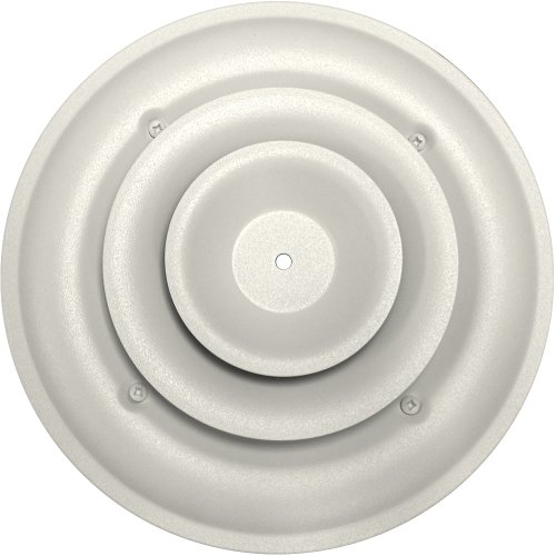Speedi-Grille SG-RCR 06 6-Inch Round White Ceiling Air Vent Register with Fixed Cone Diffuser and Bowtie Damper