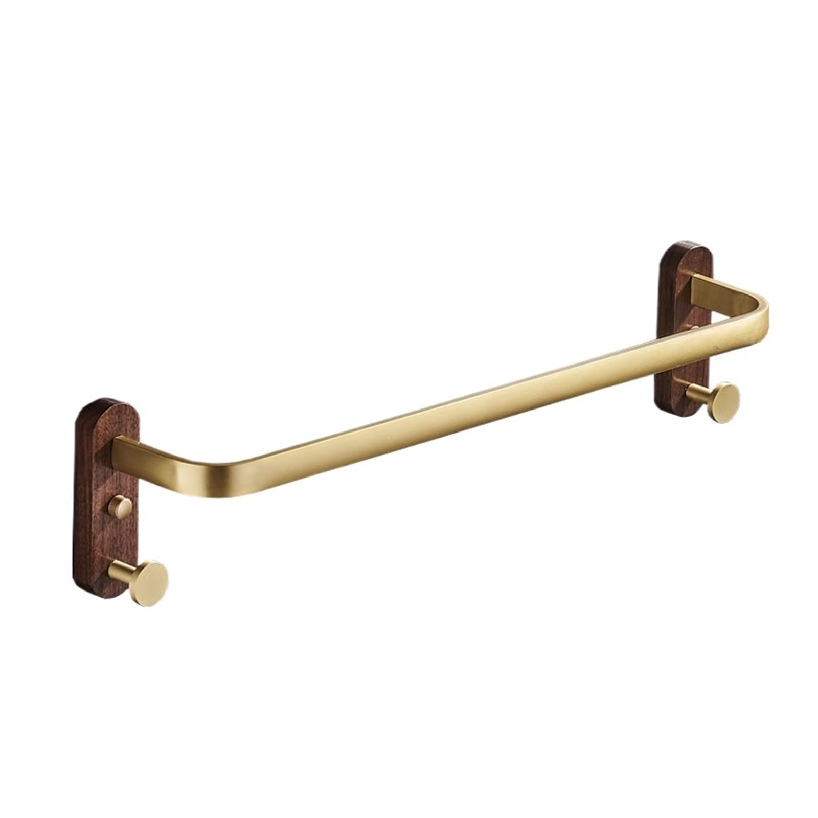 Aluminum Walnut Bathroom Wood Towel Holder Bath Rack Wooden Shelf Bar For Easy Maintenance(Single pole 40cm)