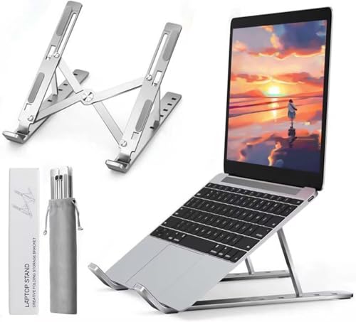La mejor selección de soporte steren que puedes comprar esta semana. 41 POKYGO Soporte para Laptop, Soporte Laptop Plegable con 7 Ángulos Ajustables para Ventilación de Calor, Base Estable Antideslizante, para Teléfono Tableta, Teléfono (Plata)
