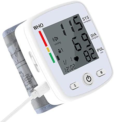 Wrist Blood Pressure Monitor, CHANG KUN USB Rechargeable Automatic BP Wristband Digital Portable Adjustable Home Blood Pressure Monitoring,Voice Broadcast Heartbeat Reminder Large LCD Display(CK-W355)