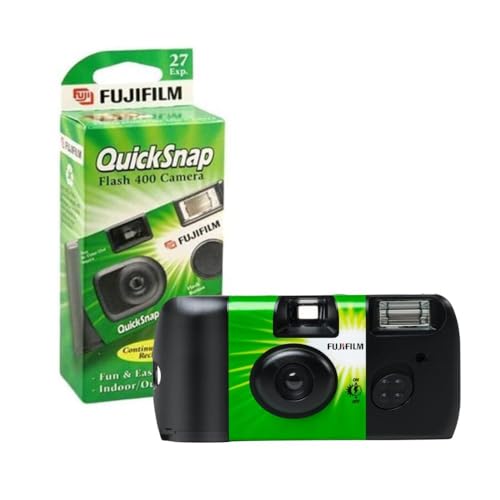 Image of Fujifilm QuickSnap Flash 400 One Time Use 35mm Camera with Flash, 27 Exposu | Includes 4 QuickSnap Flash cameras for photography, travel and events