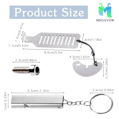 MEGAVOW Tragbares Türschloss Set, Tragbarer Türstopper mit Notfallpfeife und Aufbewahrungstasche, Stainless Steel Reiseschloss Sicherheitsschloss, Door Lock Without Drill für Zuhause Hotel Reisen