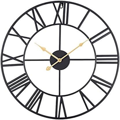 ACCSHINE Large Wall Clock Skeleton Clock 40CM Silent Non Ticking Vintage Retro Style Decor Gift