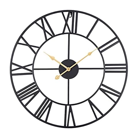 ACCSHINE Large Wall Clock Skeleton Clock 40CM Silent Non Ticking Vintage Retro Style Decor Gift Cover