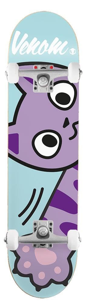 Venom Junior Kids Complete Skateboard - Kitty Swipe Blue - 7.25"