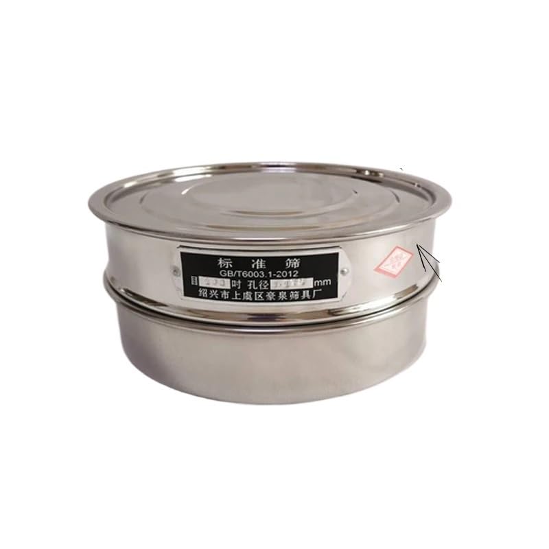 1 set coperchio + fondo + setaccio di prova diametro 20 cm coperchio zincato e contenitore for laboratorio campionamento ispezione farmacopea setaccio(10 mesh(2mm))