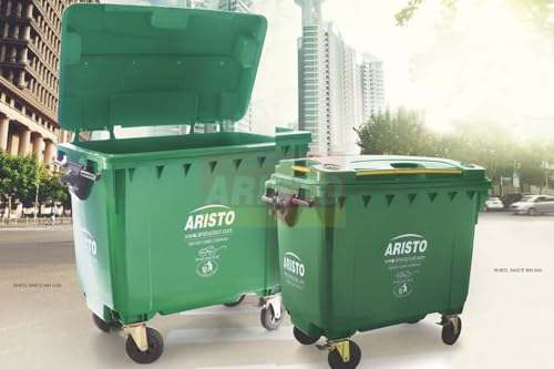 Image of Aristo Big Plastic Wheeled Dustbin with Lid 660 Litre Green
