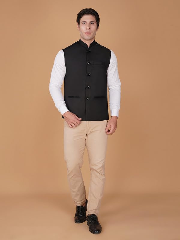 Image of DEIFIC Bandi Modi Koti, Nehru Jacket for Men, Cotton Waistcoat for All Occasion: Diwali, Wedding, Ethnic, Office Party, Formal & casual Look