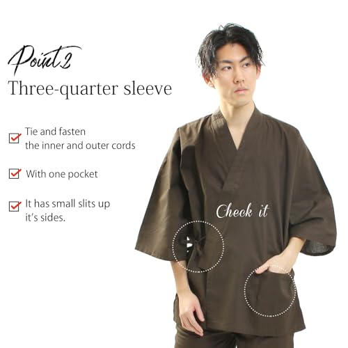 Fuuka Japanese Kimono Unisex Samue Active Relaxing Roomwear S M L LL(XL) Size 4 Colors4