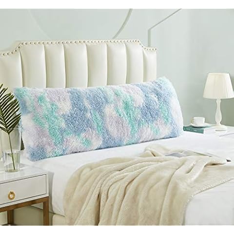 Hobed Life Cozy Plush Fur Body Pillow 20X54 Inches with Premium Filling, Ultra Soft Bed and Sofa Pillow, Vibrant Pastel Colors on Long Pillow, Big Hug Double Pillow, Pregnancy Pillow, Warm Fascinating Cover