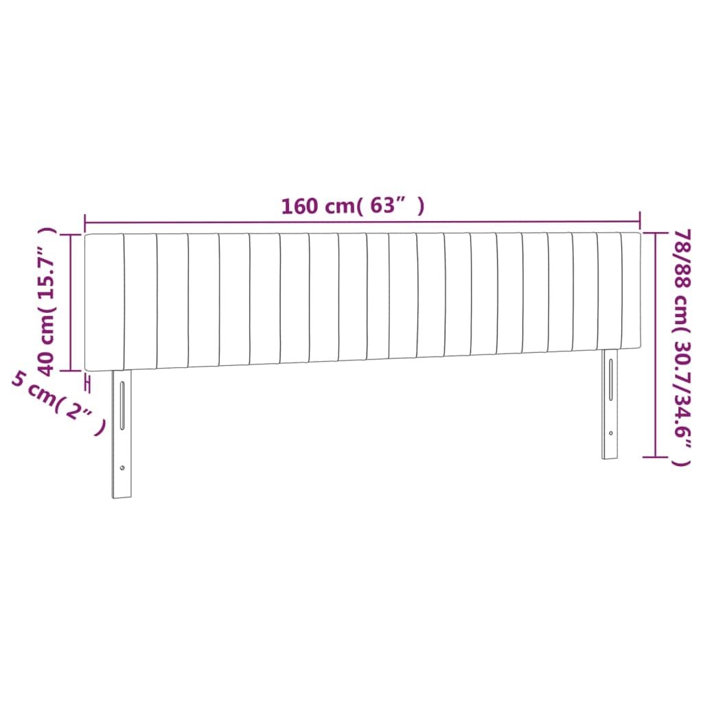 Tête De Lit à LED Réglable En Hauteur - Tissu Taupe 160 Cm, Bandes LED Colorées USB, Pour Lit Double