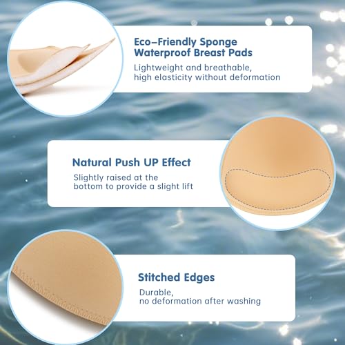Image of BeaGirl Waterproof Swimsuit Bra Pad Inserts 4 Pairs,Push up Sewn Padded Bathing Suit Insert for Swimsuits Sport Bikini