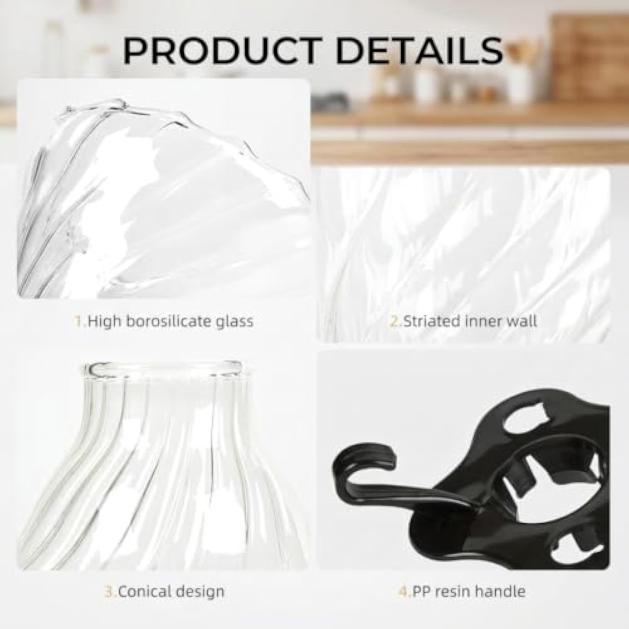 V60 Coffee Dripper with Handle Base