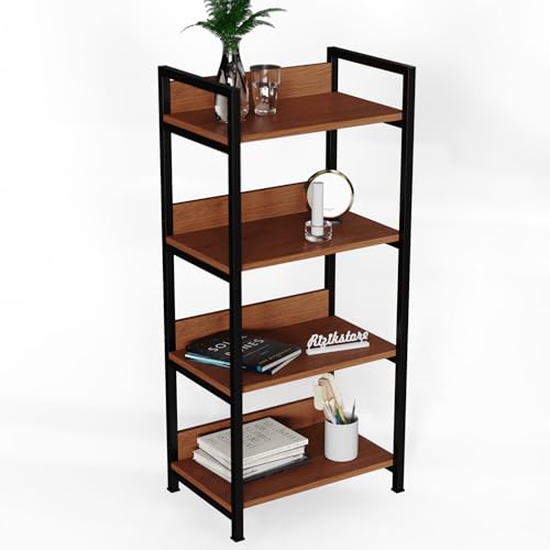 Image of RIZIK STORE 4-Tier Metal & Wooden Microwave Oven Stand - Multipurpose Extra Storage for Kitchen, Coffee Bar, Countertop, Bathroom (4 TIER)