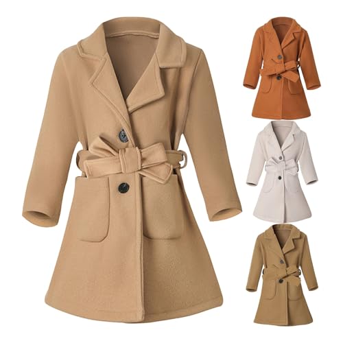 Betadog Toddler Winter Coat Girls Dress Coat Kids Ruffle Button Down Cute Bow Long Winter Jackets Toddler Jacket