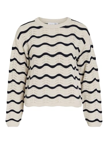 Pull en maille pointelle Vila Viwave un tricot raffiné couleur bouleau pour femme