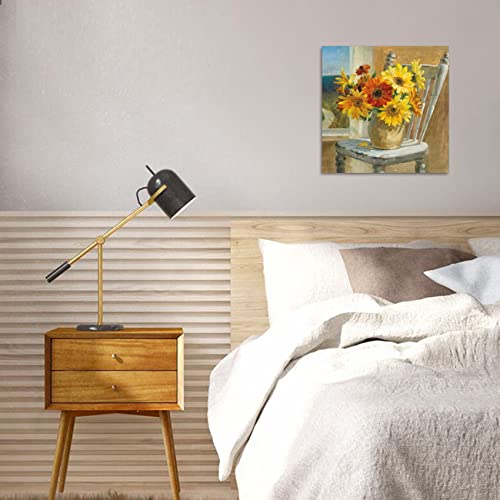 Toile salle de bain tournesol : la solution déco murale facile - 7