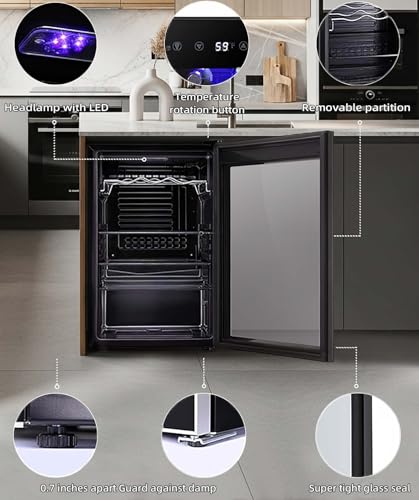 Antarctic Star 36 Bottle Wine Cooler Beverage Refrigerator Small Mini Wine Cellar Beer Soda Bar Fridge Quiet Operation Compressor Adjust Temperature Freestanding Black, 4.4 Cu. Ft - Image 4