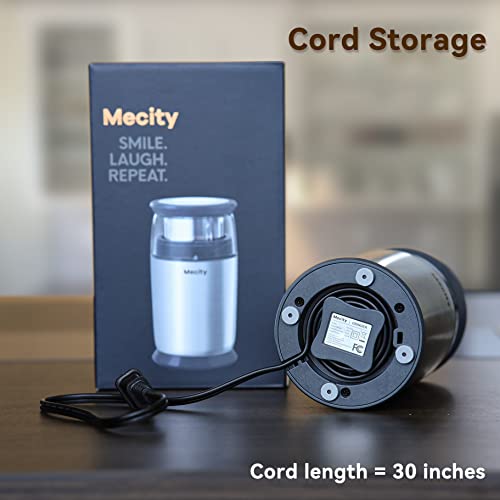 Mecity Coffee Bean Grinder Fast Electric Grinder With 6 Stainless Steel Blades For Beans, Spices, Pepper And Salt, Drip Coffee Espresso Grinder, Removable Bowl, Easy To Clean, 200W #TOP5
