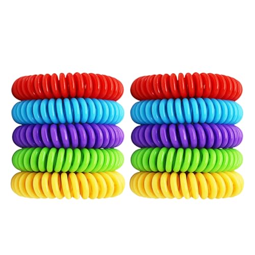 Aiokuo 10 Pack Mosquito Repellent Bracelets – DEET-Free Insect Repellent Bands for Kids & Adults, Outdoor Protection Wristbands
