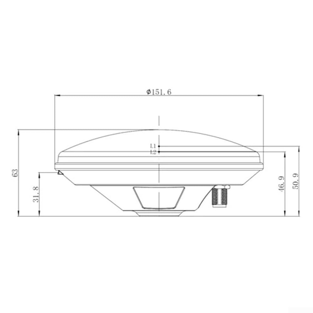 Antena L1 L2 GNSS Ble Agrícola GPS Antena F9P GPS GLO BDS GAL, Receptor de alta precisión impermeable (QT151+M90SD+Cable TNC) (Antena+Cable para SMA)