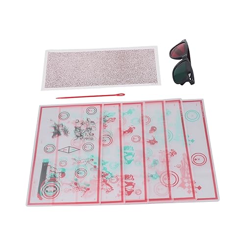 Image of Red Green Fixed Tranaglyph with Glasses, Improve Stereopsis, Disinhibition Training, Low Vision Test Chart, Suitable for Exobliques, Stereoscopic Vision Disorders