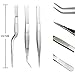 5pc Cooking Tweezers Precision Kitchen Plating Tweezer Stainless Steel Curved Tongs for Baking Decorating Beauty