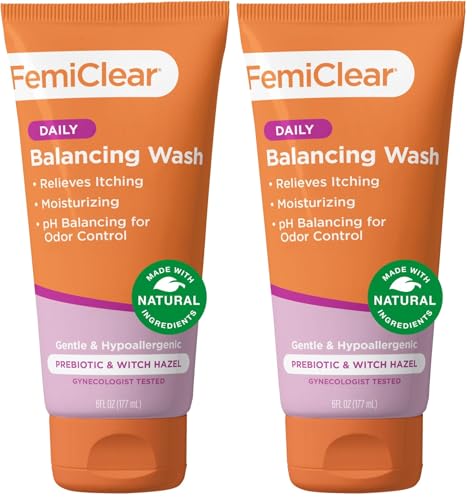 FemiClear Daily Balancing Feminine Wash, Soothing &amp; Cleansing, 6 fl oz, Pack of 2