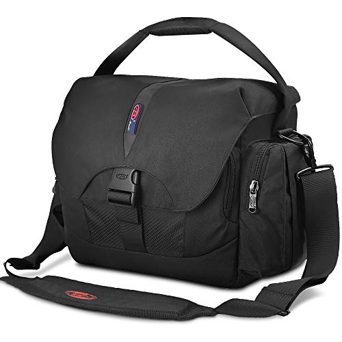 BPAULL Waterproof Camera Bag, Large DSLR Camera Shoulder Bag with Laptop Compartment Rain Cover, Outdoor Travel Camera Bag Case for Nikon Canon Sony Mirrorless Cameras, Lens, Tripod and Accessories
