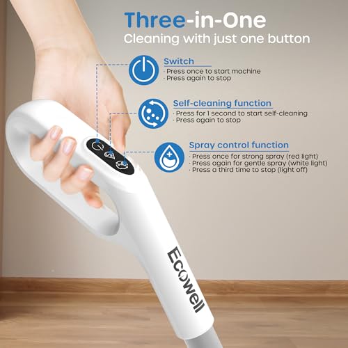 Image of ECOWELL Wet Dry Vacuum Cordless Vacuum Mop Wash All in One, Self-Cleaning 0.1'' Dual-Sided Edge Cleaning, 8.2 lbs Lightweight Vacuum and Mop Combo for Hard Floors & Carpet, WCVP03