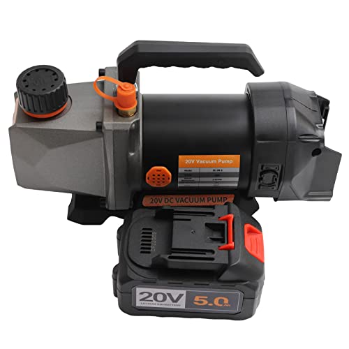 Bomba de vacío de una etapa, 2.5 CFM, 20 V, batería de litio, inversor DC, motor DC, para aire acondicionado y refrigeración automotriz miniatura 1