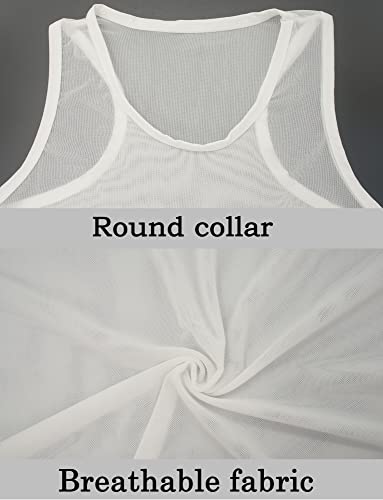 SEAUR - Camiseta masculina sexy arrastão de malha transparente com ajuste muscular camiseta vazada r