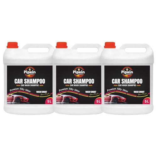 Image of Pipkin Car wash Shampoo 5 Ltr (Pack of 3) | High Foam for Deep Cleaning | Remove Tough Dirt | Safe on Paint | pH Neutral