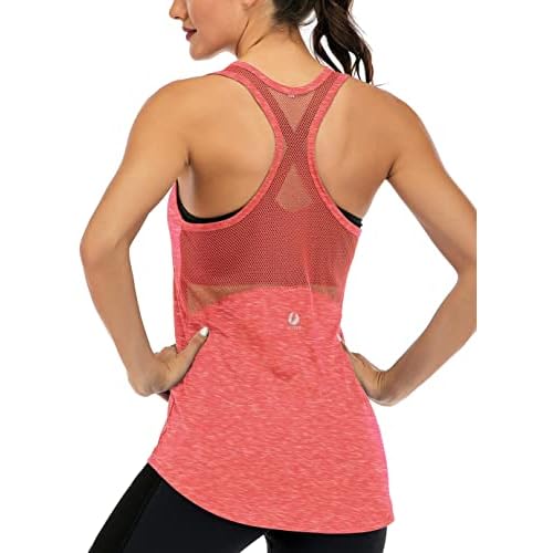 ICTIVE Workout Tank Tops for Women Sleeveless Yoga Shirts for Women Mesh Racerback Muscle Tank Tops