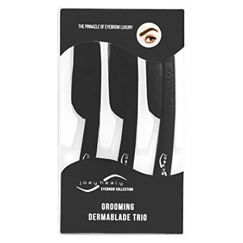 Joey Healy Grooming Dermablade Trio, Precision Eyebrow Shaper, Eyebrow Razors with Safety Closure Cover
