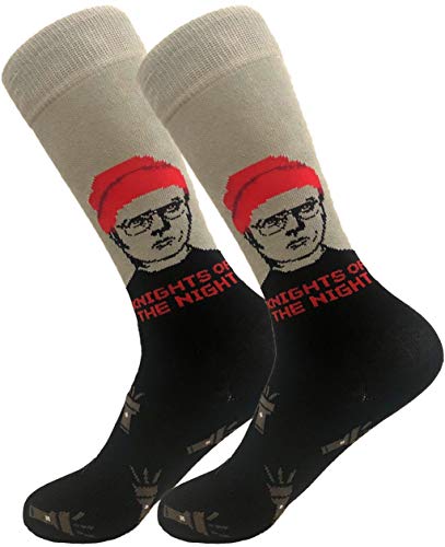 Balanced Co. Dwight Schrute Knights of the Night Dress Socks Rainn Wilson Funny Socks...